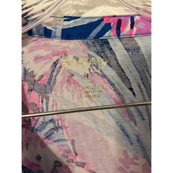 Lilly Pulitzer Daphne Dress Women's Size Large Mr Peacock Blue Tweethearts Excel - Picture 5 of 6